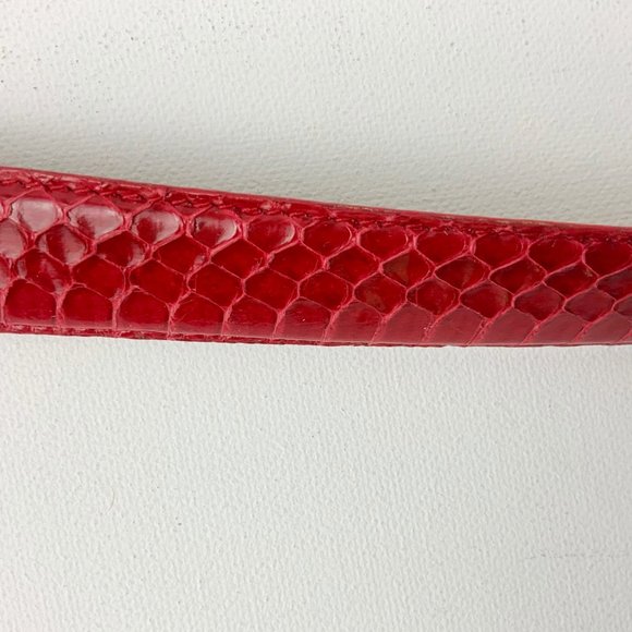Vintage Jana Genuine Snake Skin Red Belt With Gold Tone Buckle Size L - Picture 9 of 16